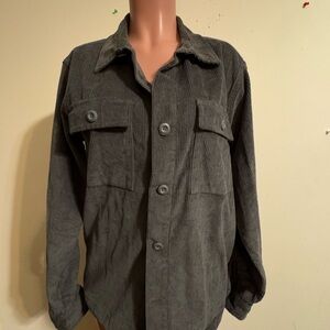 Valor Collective Women’s Small‎ Shirt Shacket Jacket corduroy gray w/pockets